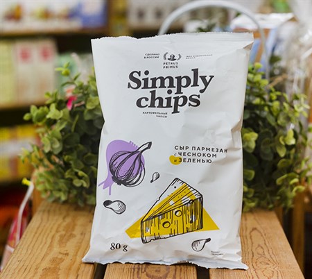 Чипсы ™ "Simply chips"  картофельные «Сыр Пармезан с чесноком и зеленью», 80 гр - фото 10183