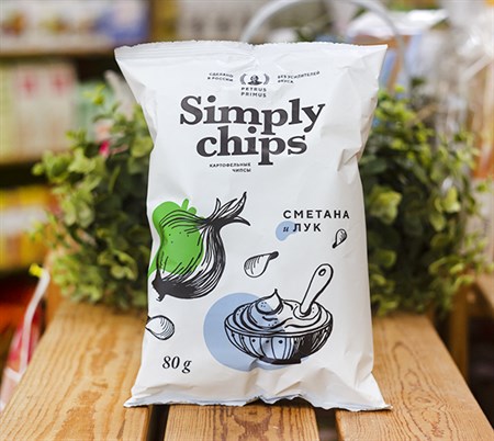 Чипсы ™ "Simply chips"  «Сметана и лук», 80 гр - фото 10186