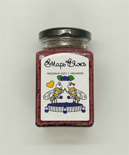Медовый мусс ™  "Мусихин. Мир меда" Марь Яжь" с черникой 300 г. VM-00011599 - фото 10242
