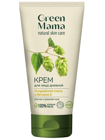 Крем для лица ™ "Green mama" дневной "Уссурийский хмель и витамин Е", 100 мл VM-00012044 - фото 10390