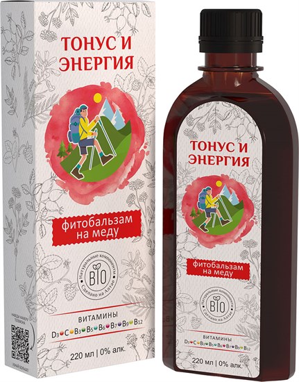 Фитобальзам на меду ™ "Алтайский нектар" Тонус и энергия, 220 мл VM-00008884