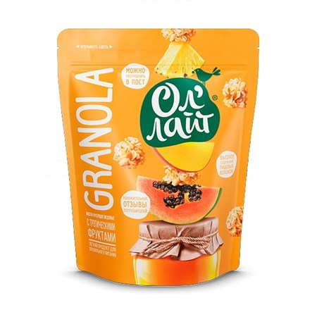 Мюсли ™ "Ол Лайт" хрустящие медовые с тропическими фруктами 280 г VM-00000755