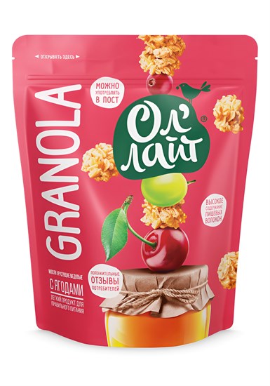 Мюсли ™ "Ол Лайт" хрустящие медовые с ягодами 280 г VM-00000762