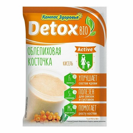 Кисель овсяно-льняной™ "Компас Здоровья" на фруктозе detox bio ACTIVE облепиховая косточка 25 гр VM-00006928