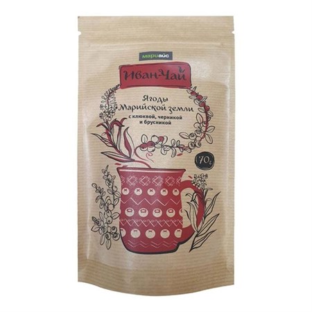 Иван-чай ™ "МариАйс" Ягоды Марийской земли с клюквой, черникой, брусникой 70 гр. VM-00008722