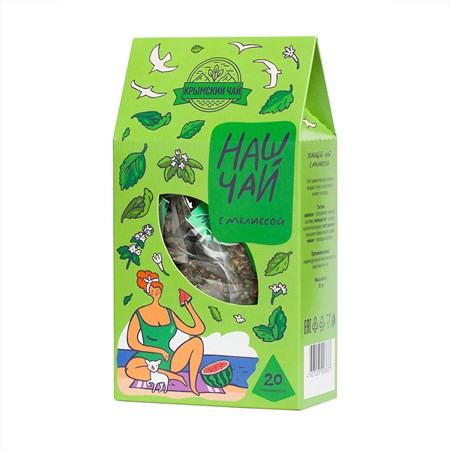 Чай ™ "Травы Горного Крыма" Зеленый с мелиссой, 50 гр (в фильтр пакетах 20 шт*2,5гр) VM-00011136