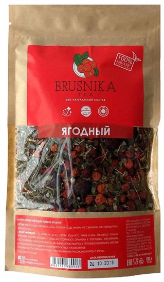 Чай ягодно-травяной ™ "BRUSNIKA TEA" Ягодный 100 гр. VM-00006569