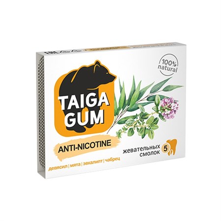 Смолка ™ "Алтайский нектар" "Taiga Gum" ANTI-NICOTIN без сахара в растит. пудре, блистер 0,8 гр. №5 VM-00013524