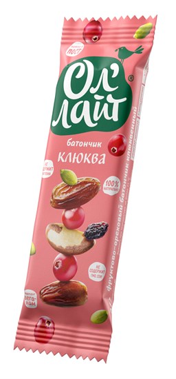 Батончик ™ "Ол Лайт" фруктово-ореховый Клюквенный, 30 гр. VM-00004878