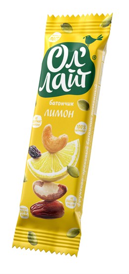 Батончик ™ "Ол Лайт" фруктово-ореховый Лимонный, 30 гр. VM-00004880
