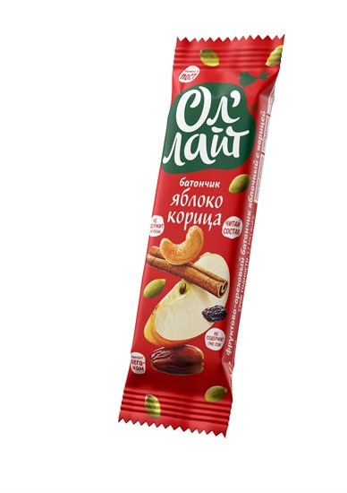 Батончик ™ "Ол Лайт" фруктово-ореховый Яблочный с корицей, 30 гр. VM-00007469