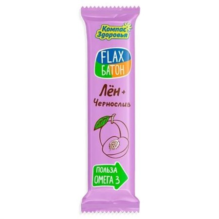 Конфеты "FLAX БАТОН " ™ "Компас Здоровья" чернослив 30 гр. VM-00013369