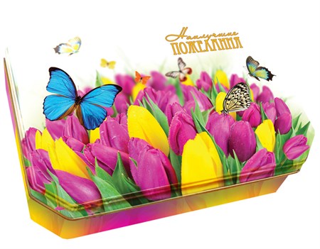 Чай чёрный индийский ™ "Черный дракон" Наилучшие пожелания (Тюльпаны) ж/б, 80 гр VM-00013192