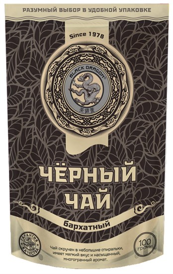 Чай ™ "Черный дракон" Черный бархатный 100г VM-00001085