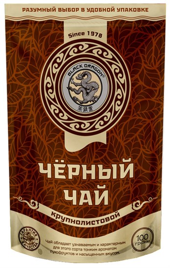 Чай ™ "Черный дракон" Черный крупнолистовой 100г VM-00001082