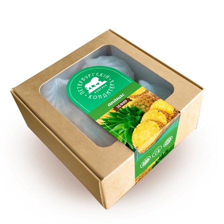 Зефир ™ "Петербургский кондитер" "Ананас" с кусочками ананаса (крафт), 200 гр VM-00012617