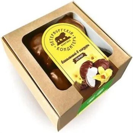 Зефир ™ "Петербургский кондитер" "Ванильный" в глазури с ароматом ванили (крафт), 260 гр VM-00013458