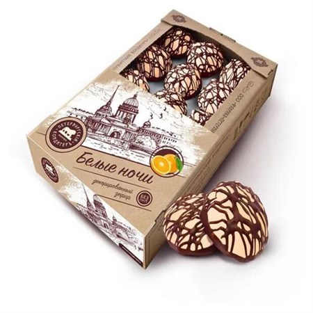 Зефир ™ "Петербургский кондитер"Белые ночи" в глазури с ароматом ванили декор (коробка), 205 гр VM-00012933