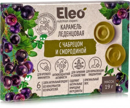 Карамель леденцовая ™ "ELEO" с чабрецом и смородиной, 19 гр. VM-00013302