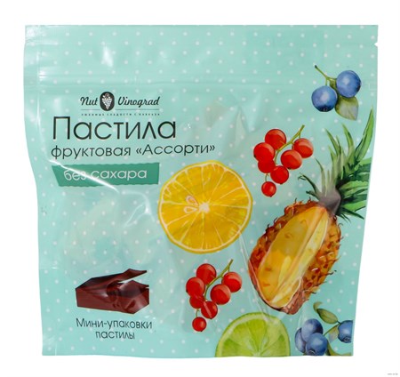 Пастила "Nut Vinograd" ПАСТИЛА КОНФЕТКИ (Ананас,лимон-лайм, смородина, черника), 200 гр VM-00012152