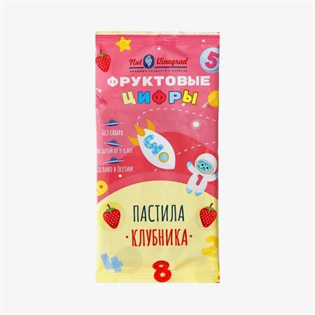Пастила фруктовая "Nut Vinograd" "Фруктовые цифры" Клубника, 20 гр VM-00012663