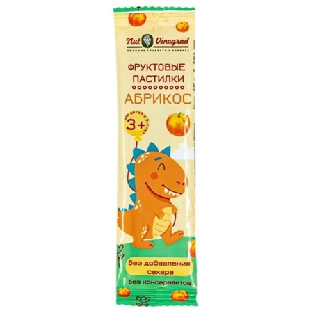 Пастилки фруктовые "Nut Vinograd" "Динозаврик" Абрикос, 15 гр VM-00012198
