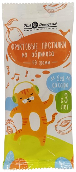Пастилки фруктовые "Nut Vinograd" "Котики" Абрикосовые 40 гр VM-00007627