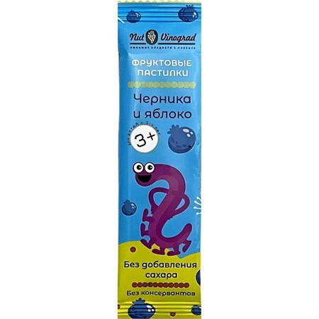 Пастилки фруктовые "Nut Vinograd" "Монстрик" Черника и яблоко, 15 гр VM-00012200