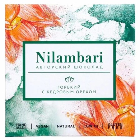 Шоколад ™ "Nilambari" горький с кедровым орехом, 65 гр. VM-00013679