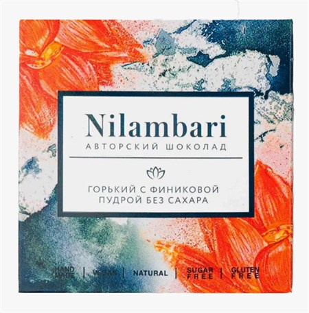 Шоколад ™ "Nilambari" горький с финиковой пудрой, 65 гр VM-00013670