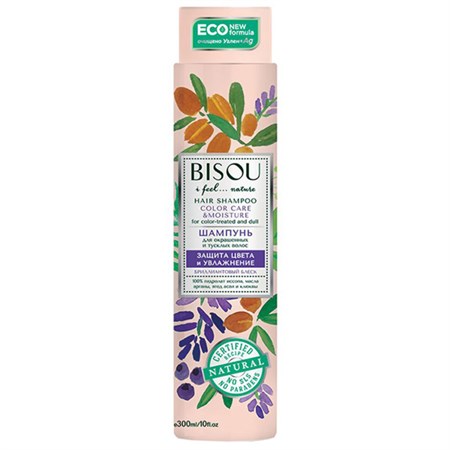 Шампунь ™ "BISOU I Feel...nature" для окрашенных и тусклых волос Защита цвета и увлажнения, 300 мл VM-00008187