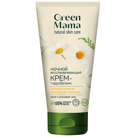 Крем-гидробаланс для лица ™ Green mama ночной восстан. Ромашка и масло зародышей пшеницы, 100 мл VM-00012046