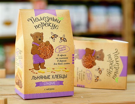 Хлебцы Льняные ™ Полезный перекус с медом, 100 гр. VM-00003404