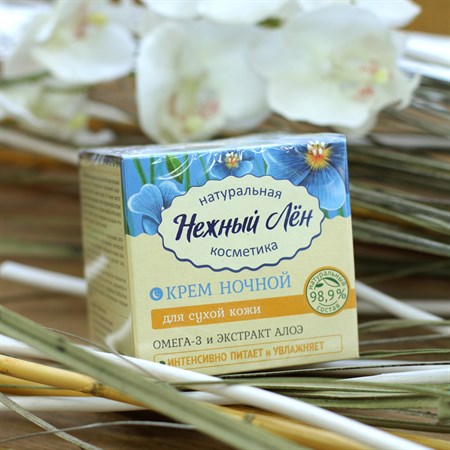 Крем для лица ™ Нежный лен для сухой кожи, ночной 50мл. VM-00001611