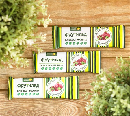 Фруктовый батончик ™ "Фрутилад БАД" с клюквой и малиной, 30 гр VM-00008319 - фото 8890