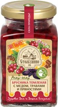 Томленая ягода ™ Столбушино БРУСНИКА с медом, травами и пряностями БЕЗ САХАРА 250 гр. VM-00011831