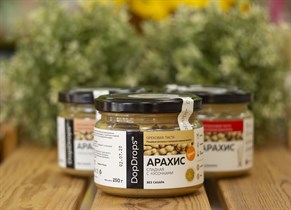 Паста ореховая ™ "Dop Drops"АРАХИС сладкая с кусочками,без сахара 250 гр