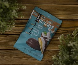 Печенье протеиновое ™ "Ё батон"  20 % белка со вкусом КОКОСА с белковым суфле в глазури 50 гр VM-00007280