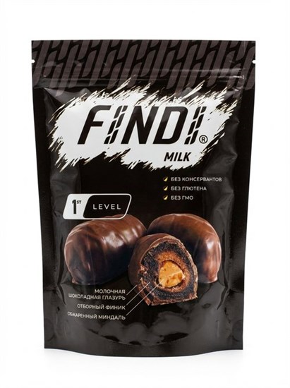 Конфеты ™ "FINDI" Milk, финиковые с миндалем в молочной глазури, 150 гр УП-00000012