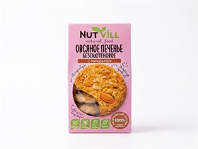 Печенье  ™ "NutVill" овсяное  "С миндалем", БЕЗ САХАРА И БЕЗ ГЛЮТЕНА, 85 гр VM-00011480